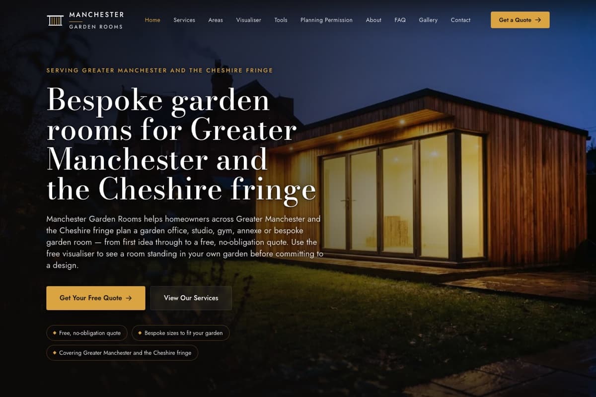 Manchester Garden Rooms website